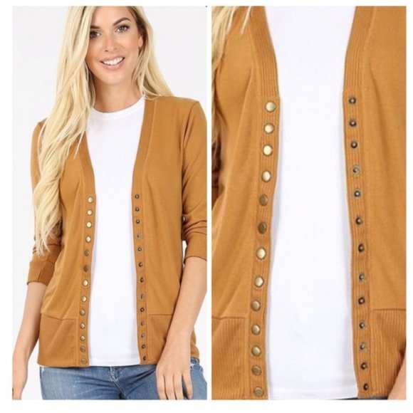 Purple Snap button Knit Cardigan - Picture 2 of 2